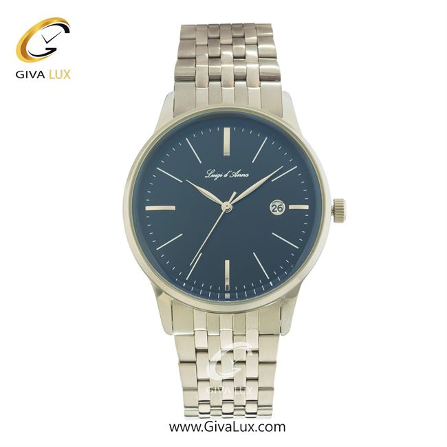 ساعت مچی اورجینال مردانه LdA | لوئیجی د آنا | Luigi d'Ana نقره ای | نقره ای| سرمه ای| کد رفرنس 2335